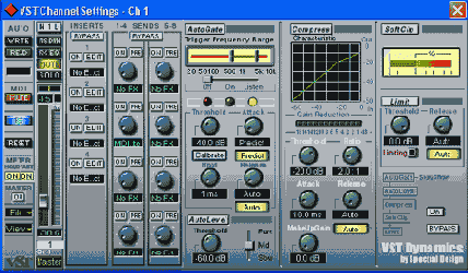 Окно VST Cannel Setting — Ch 1+ R