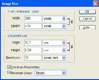 Размеры и разрешение